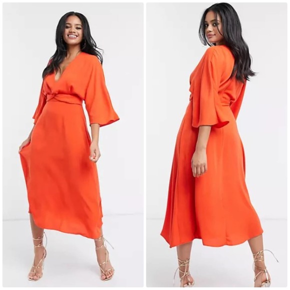 ASOS Dresses & Skirts - ASOS batwing twist front midi skater dress